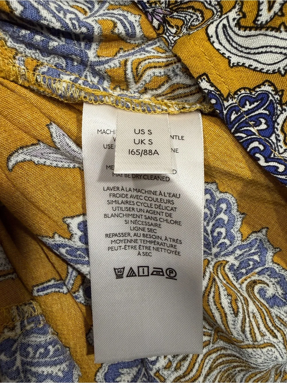 Anthropologie Mustard Floral V-Neck Mini Dress - Picture 6 of 10